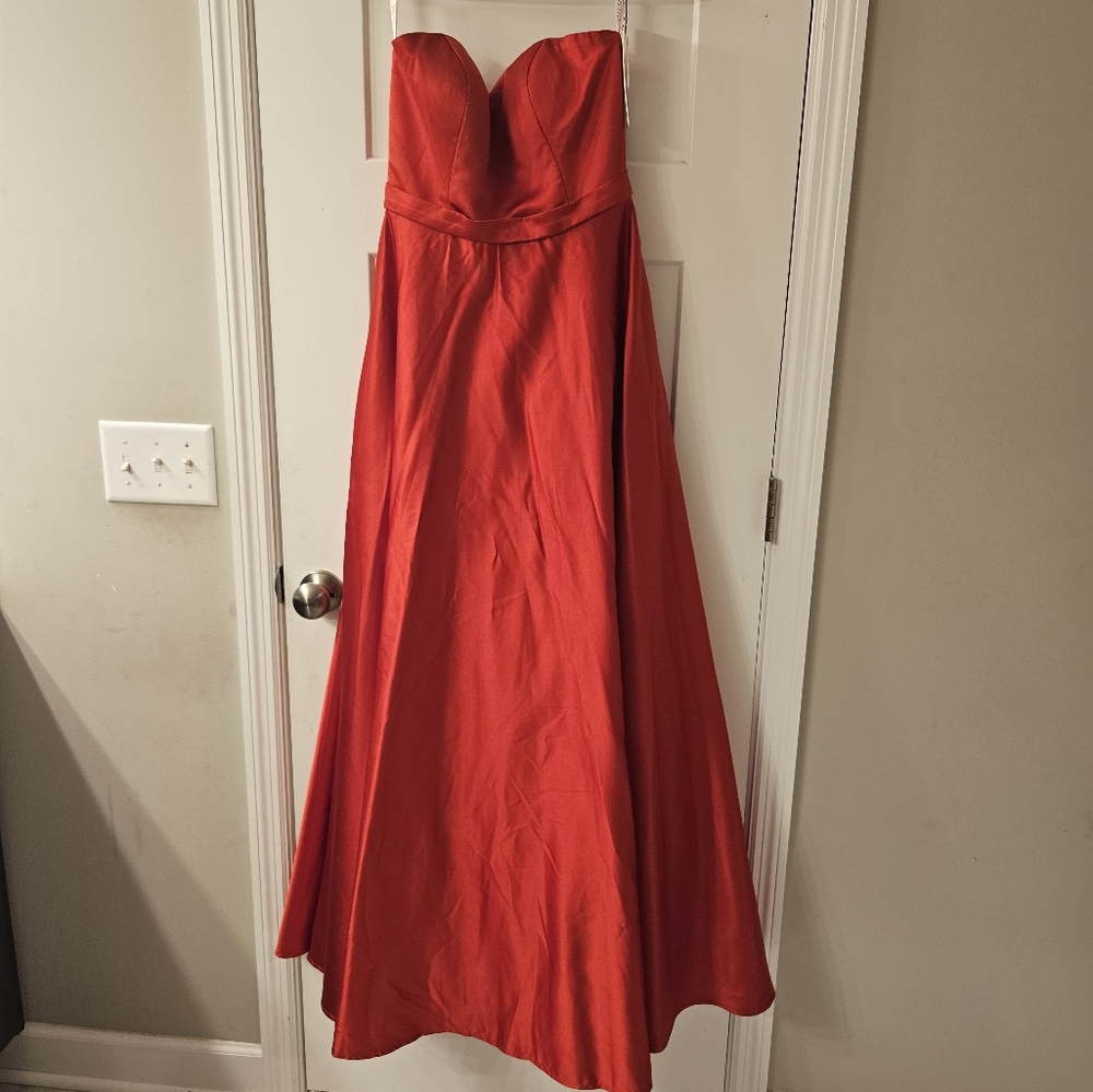 Size 8 brand new two- piece red evening dress